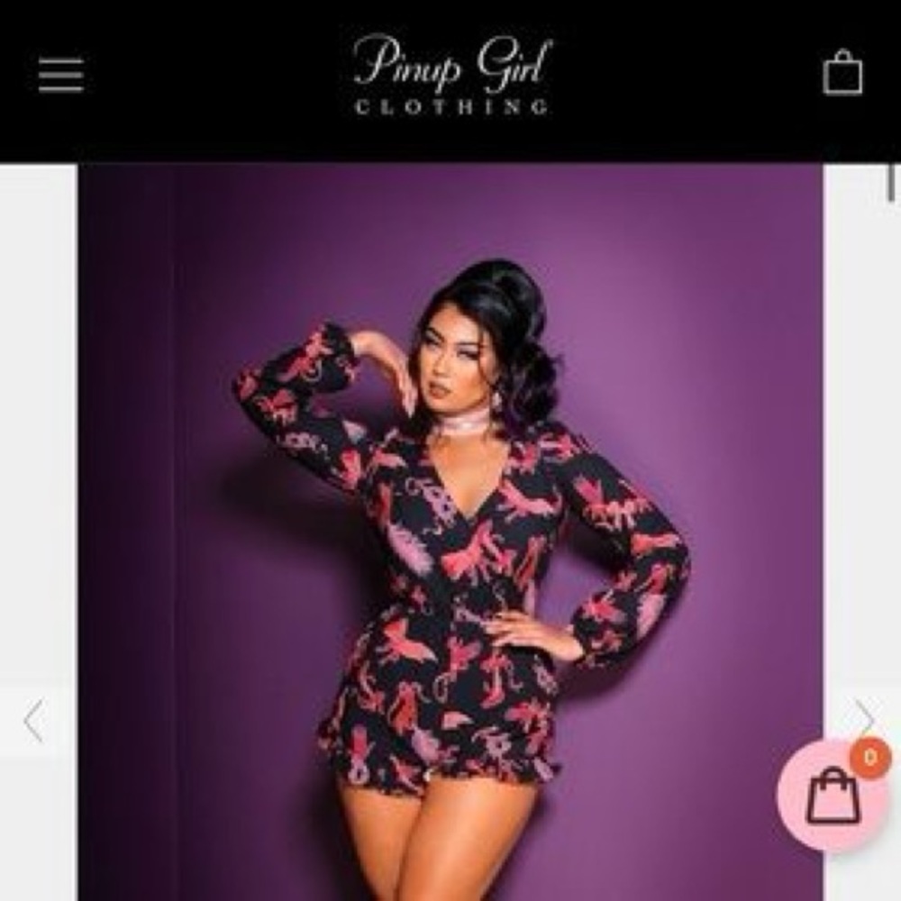 Pinup Couture Black and Pink Jumpsuit Laura Byrne Hope Johnston